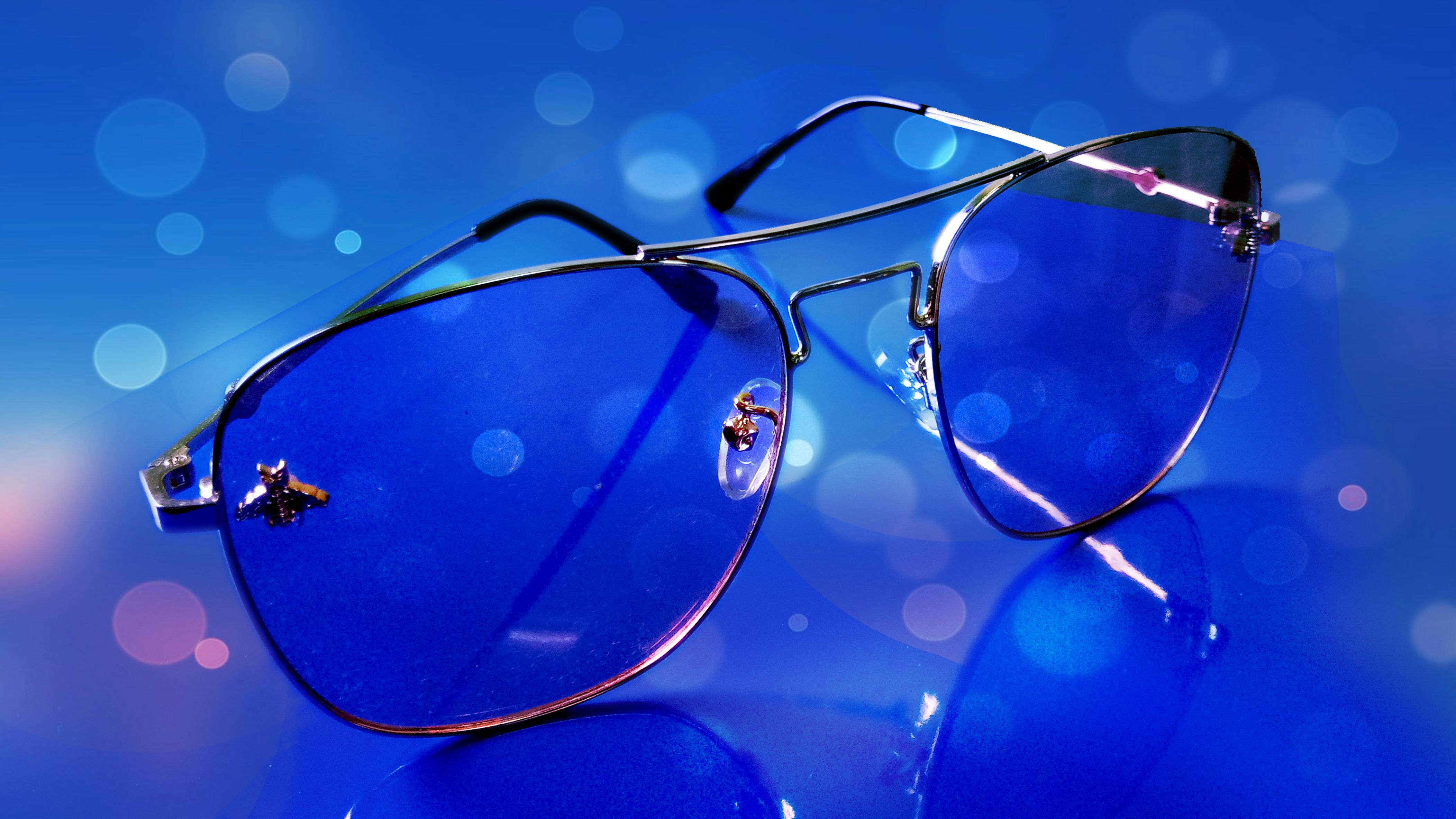 Free stock photo of blue background, sun glasses