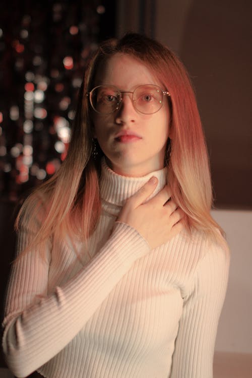 Woman Wearing Turtleneck Sweater