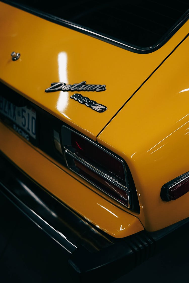 Rear Of A Yellow Sports Car 