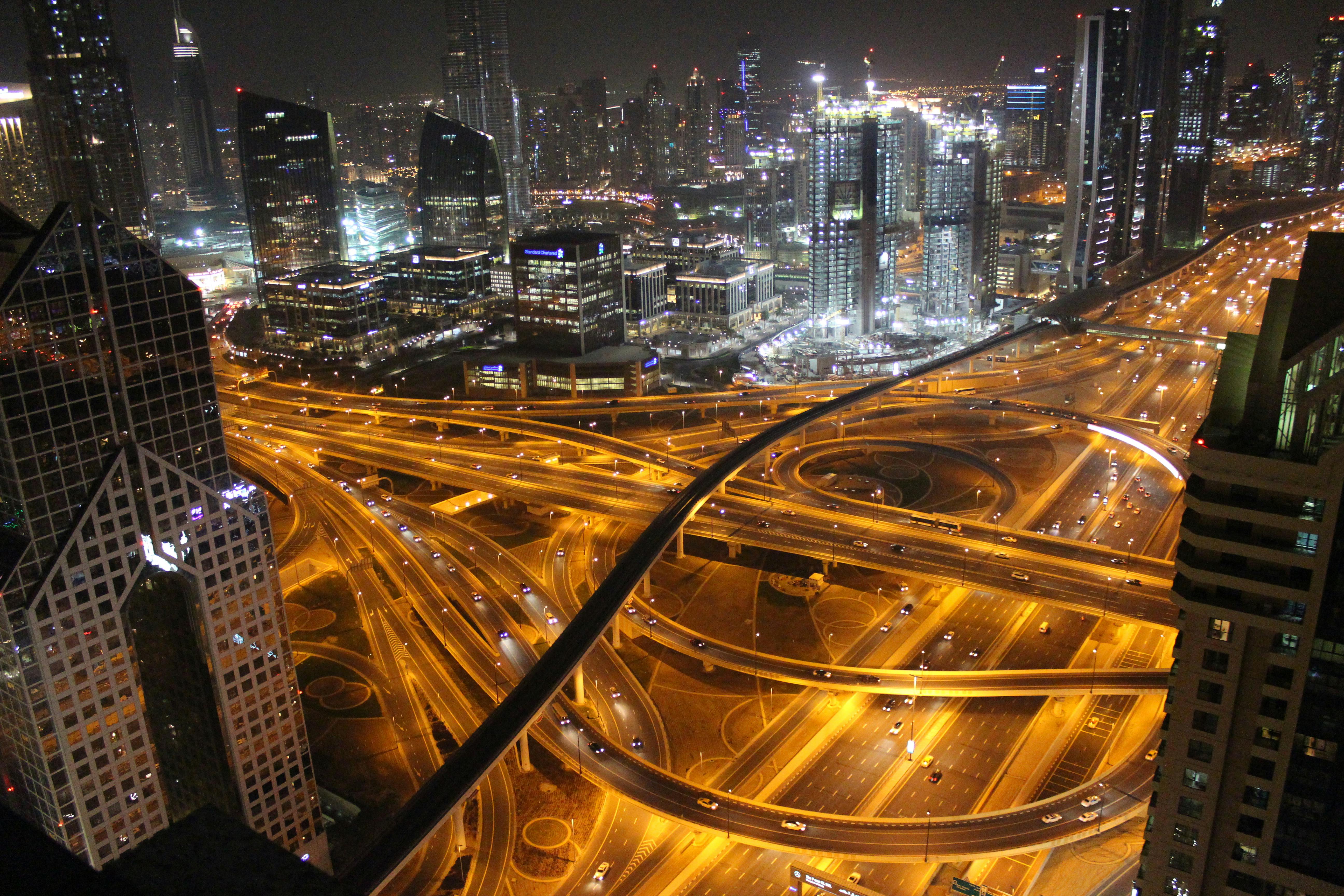 Lighted City during Night