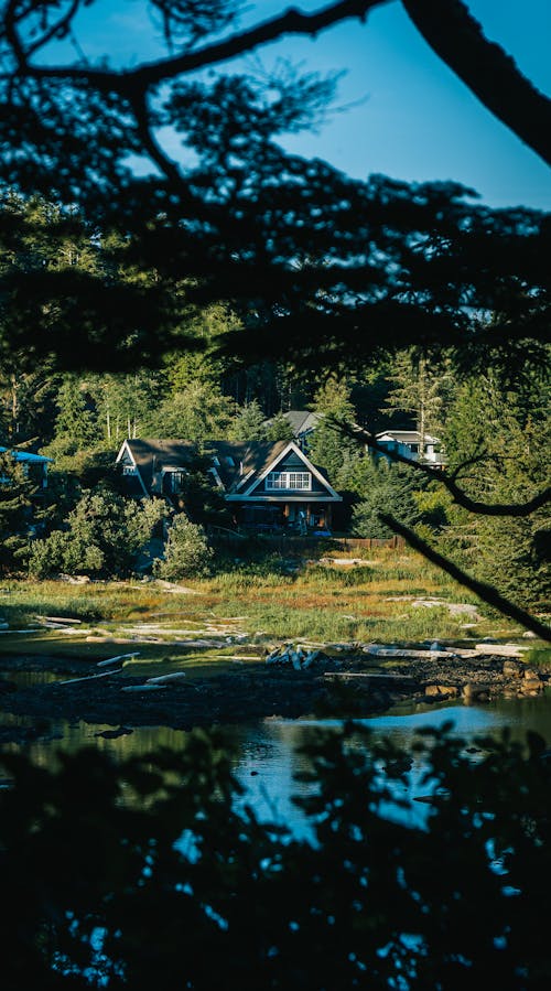 Selective Focus Shot of a Cottage in British Columbia