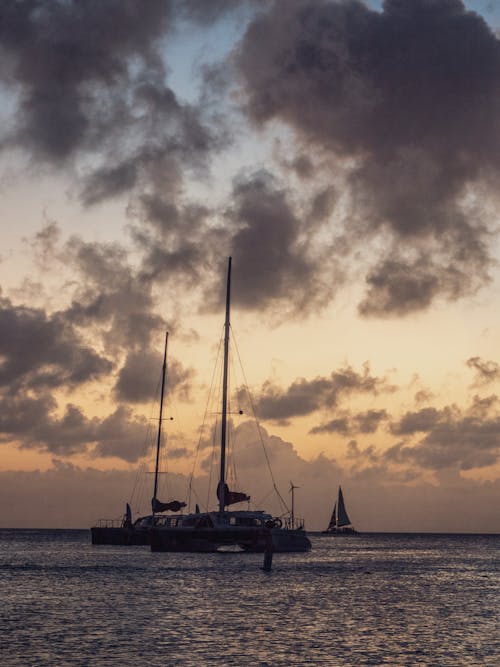 垂直拍摄, 帆船, 拂晓 的 免费素材图片