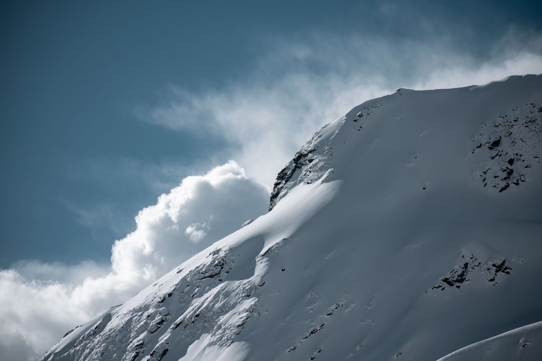 A ridgeline catching the first light