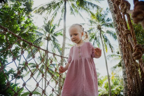 Little Girl Near Coconut Trees