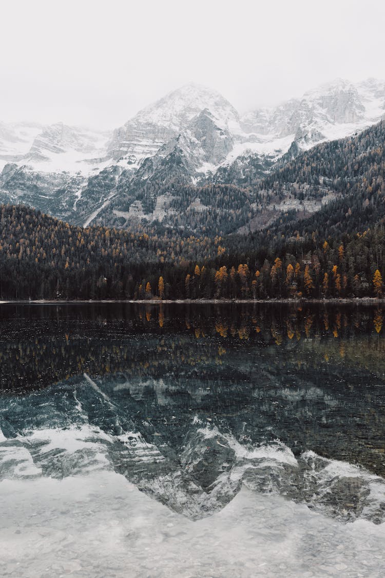 Mountain Reflecting In A Lake 