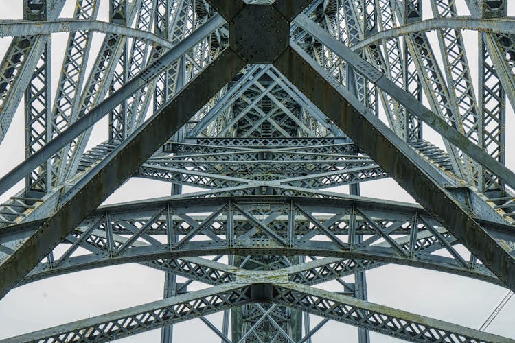 Blue Metal Framework Of An Infrastructure