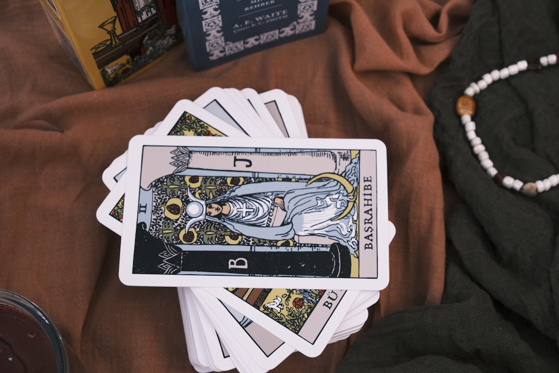 Free Deck of Tarot Cards in Close Up Photography Stock Photo