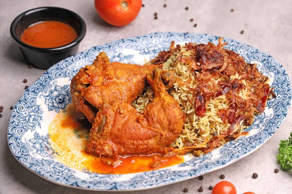 Close-Up Shot of Delicious Food on Ceramic Plate