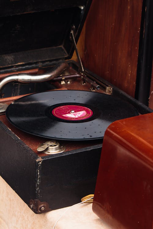 Disk in Vinyl Player