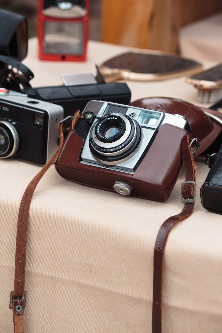 Vintage Cameras On Display 