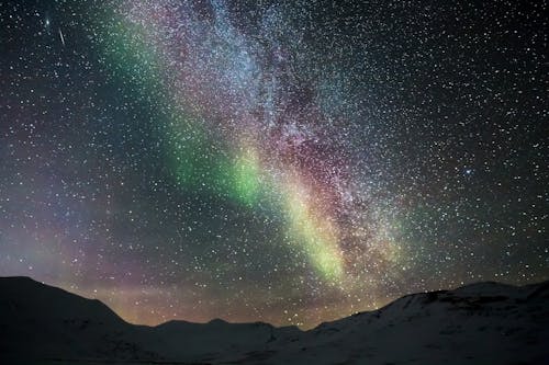 Aurora and Stars on Night Sky
