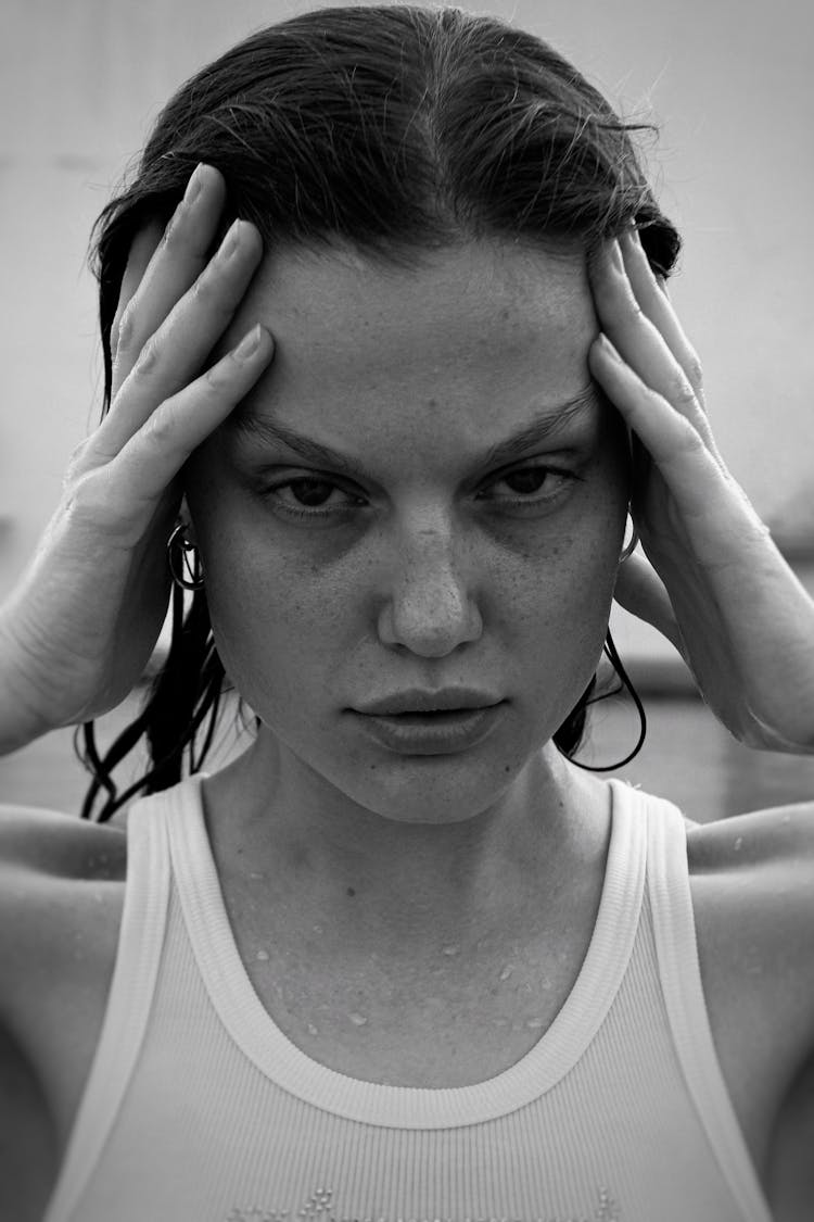 Black And White Portrait Of Woman