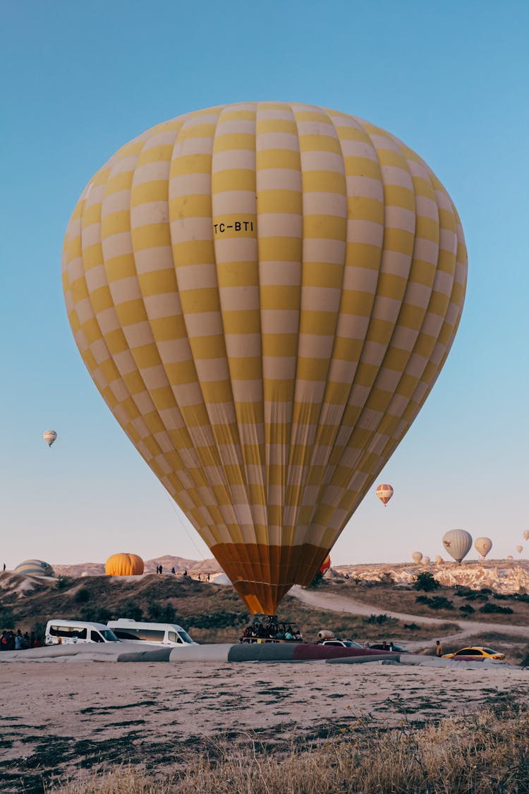 Hot Air Balloon On Landscape