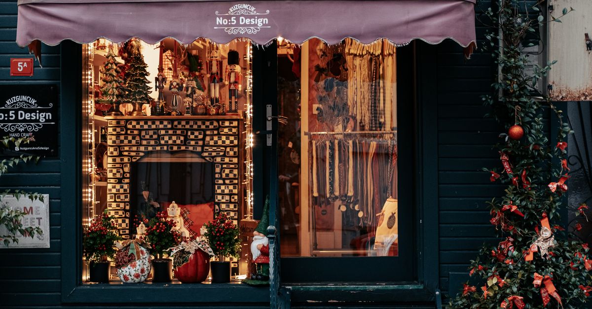 Decorated Store Store Decorated with Lights · Free Stock Photo