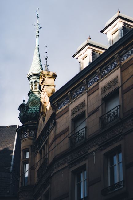 Beautiful historic architectural detail in Luxembourg City, showcasing classic European design.