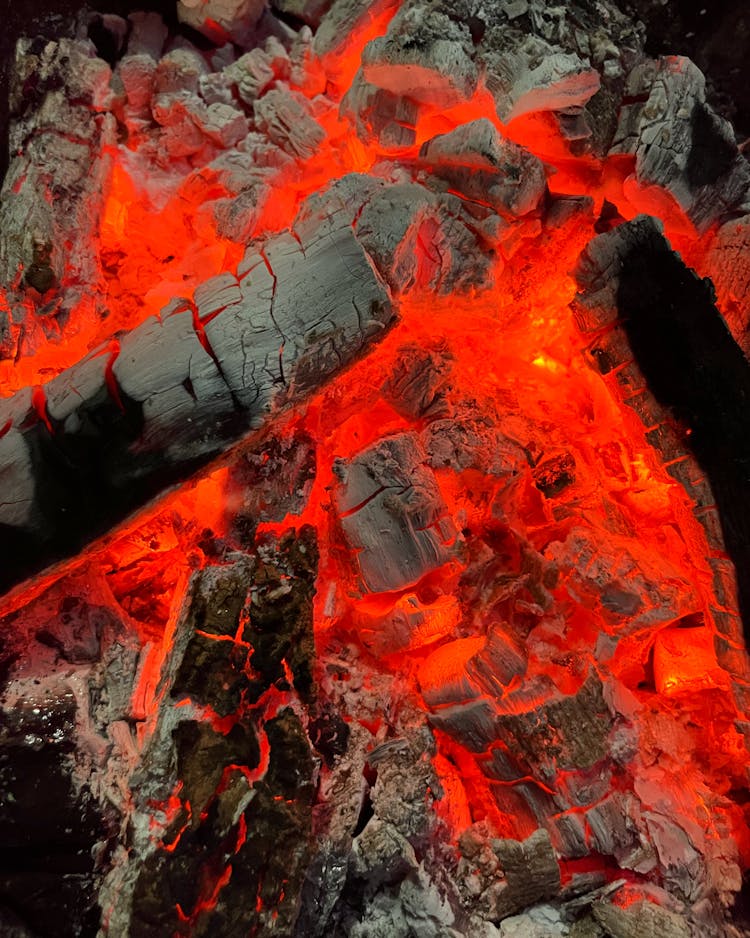 Close-up Of Burning Embers 