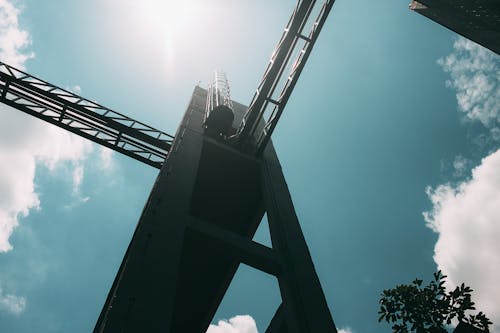 Sun Shining over Two Narrow Elevated Walkways