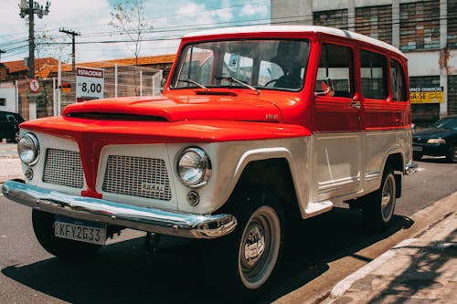 Vintage Car Parked Along the Street