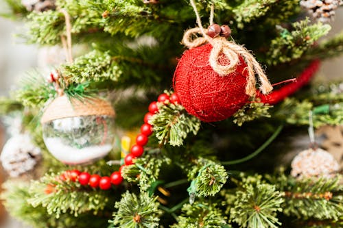 Close-Up of a Decorated Christmas Tree