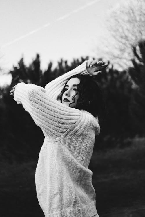 Beautiful Woman Wearing a Knit Sweater