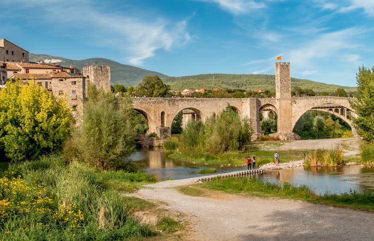 Old Stone Viaduct On River