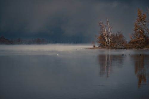 Lake Under Thick Fog