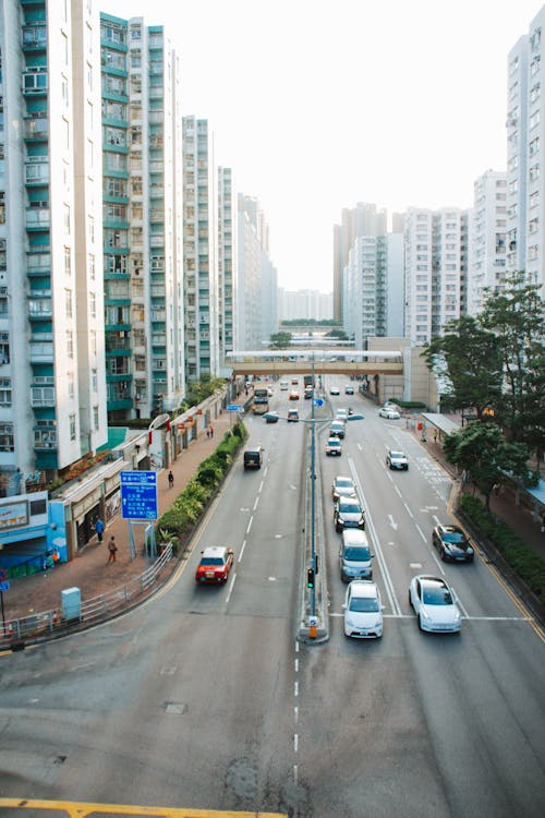 City Road in Between Concrete Buildings