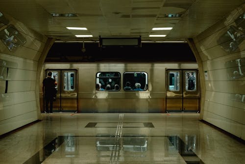 Free Photo of a Subway Car in a Subway Station Stock Photo