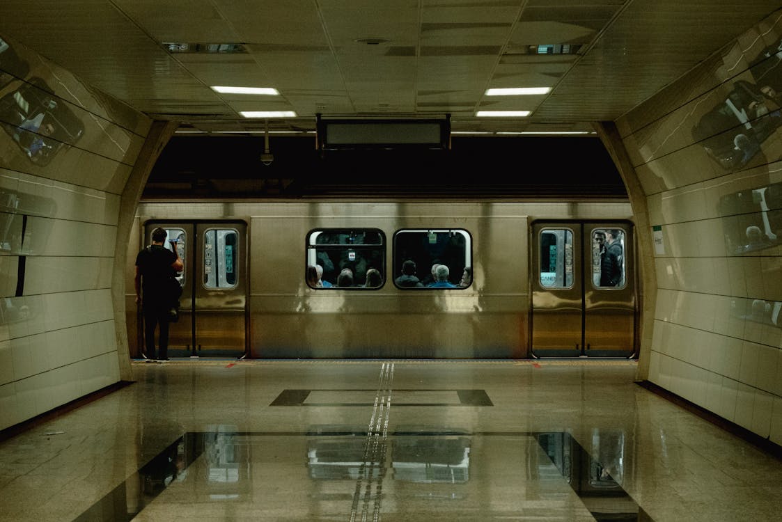 Photo of a Subway Car in a Subway Station