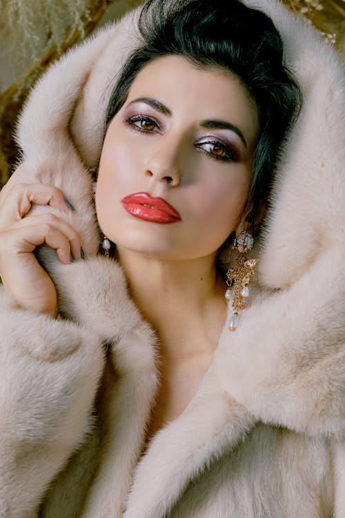 Woman Posing in a Fur