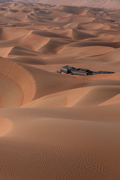 Aerial View of Buildings on a Desert 