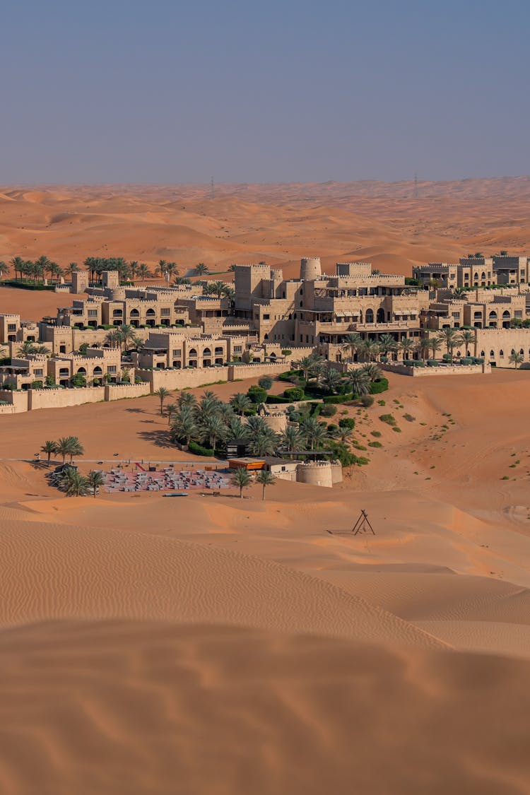 Aerial Photography Of Qasr Al Sarab Desert Resort