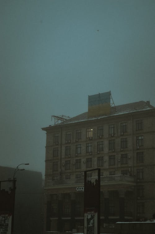 A Building under a Gloomy Sky