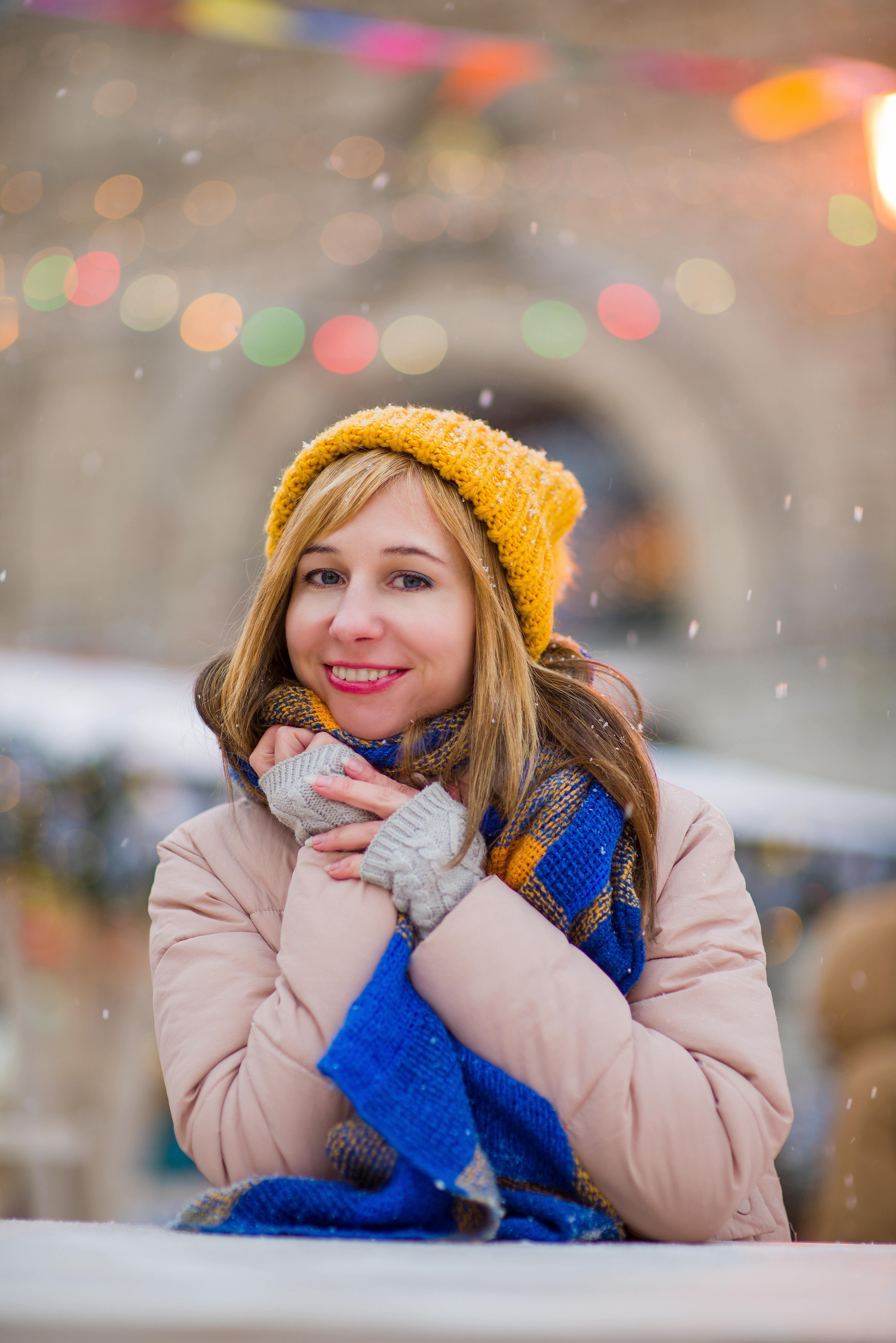 A Woman Wearing Yellow Beanie · Free Stock Photo