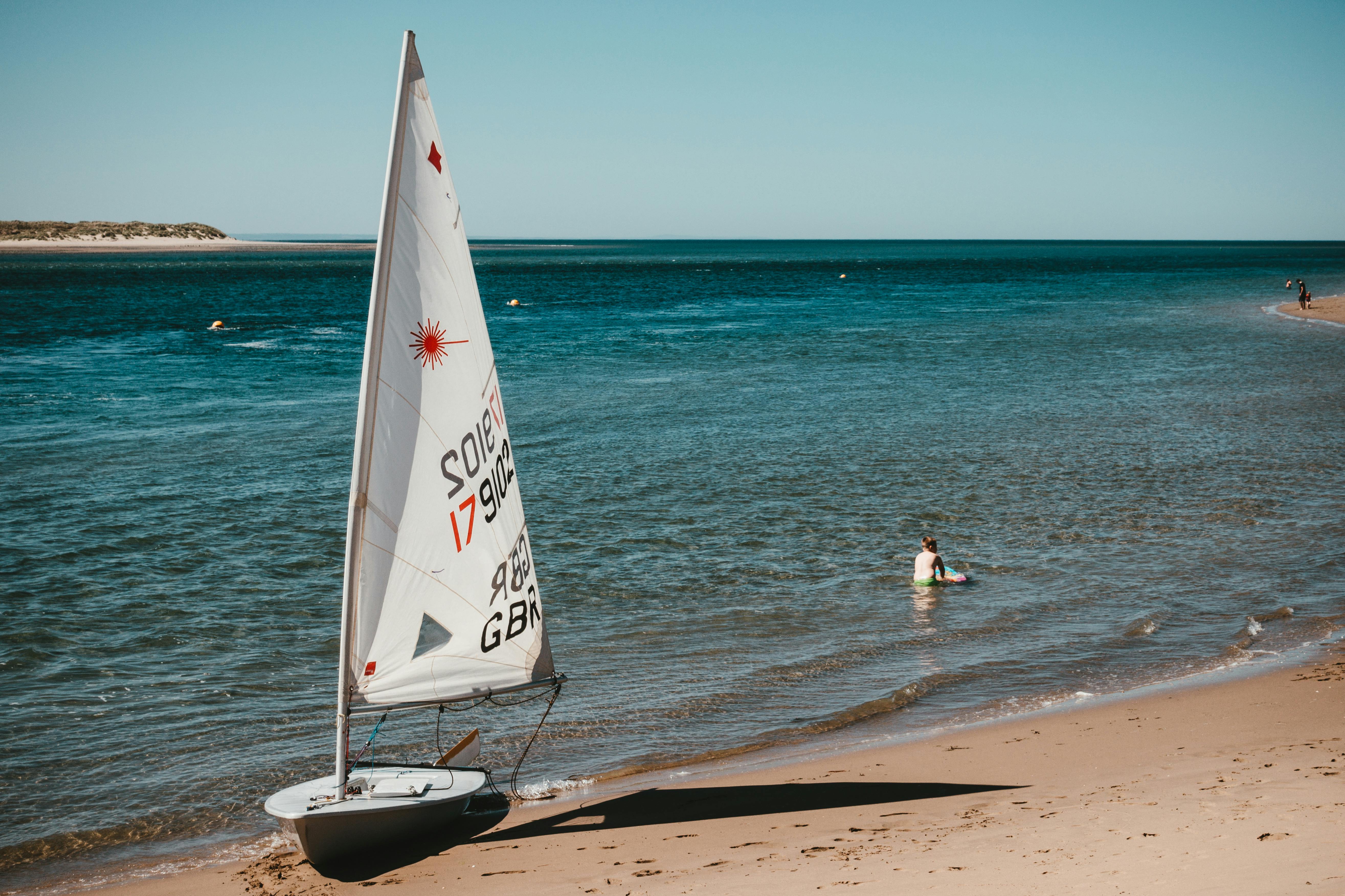 A Boy Doing Sailboarding · Free Stock Photo