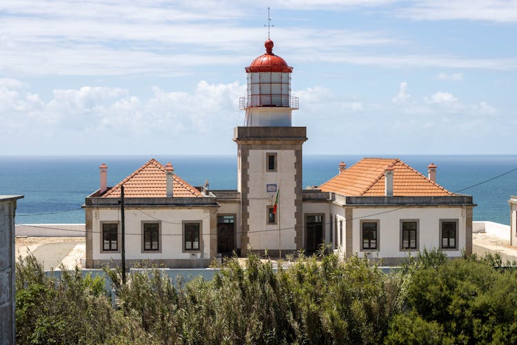 Cabo Da Roca Lighthouse On The Coast Of The Atlantic Ocean In Portugal 