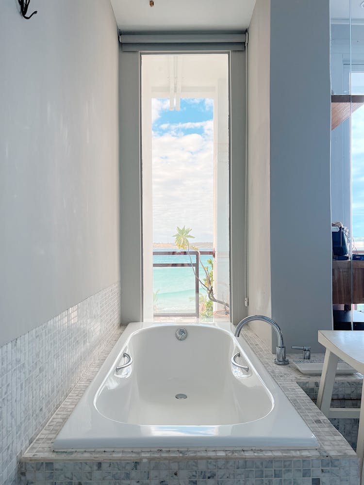 White Bath At A Window