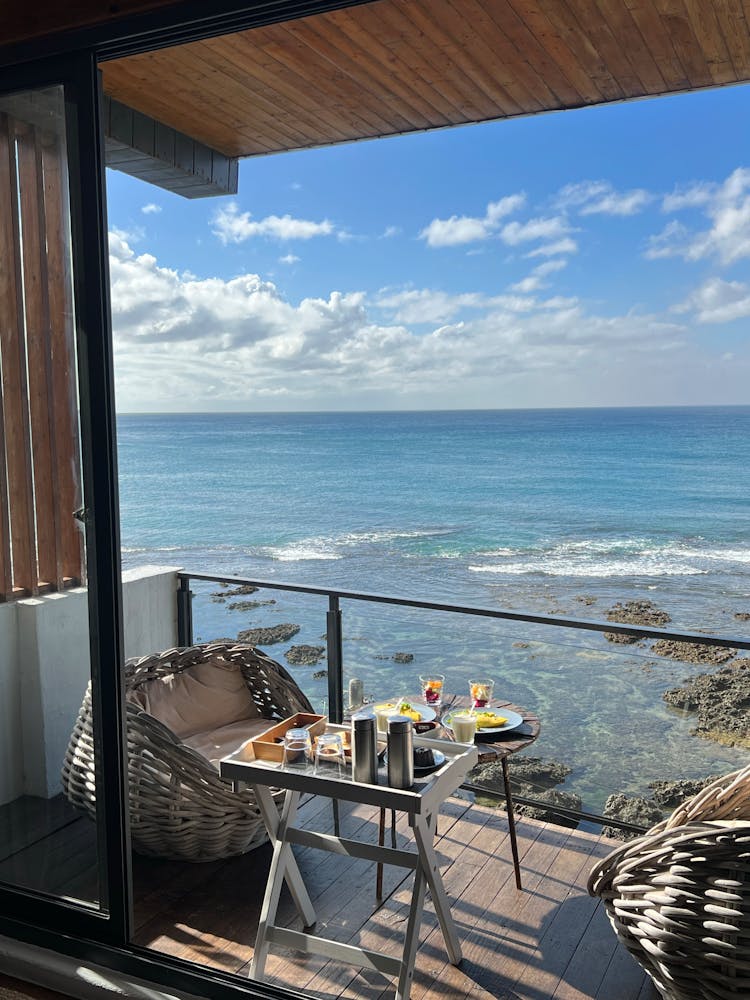 Lunch On Balcony In Hotel