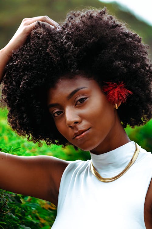 Woman Touching her Hair 