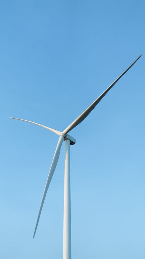 A Wind Turbine Under the Blue Sky