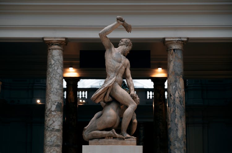 Marble Sculpture Samson Slaying A Philistine In The Victoria And Albert Museum