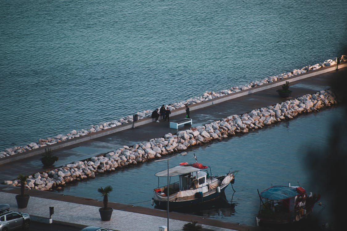 คลังภาพถ่ายฟรี ของ คน, จอดเรือ, ชายฝั่ง