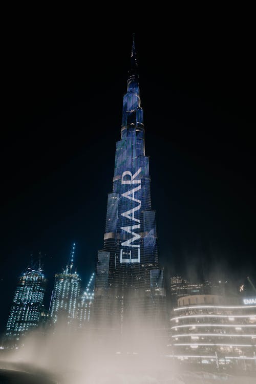 Free The Burj Khalifa at Night Stock Photo