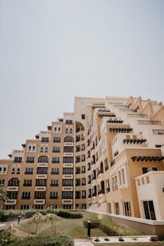 Contemporary urban residential building in Dubai capturing architectural elegance.