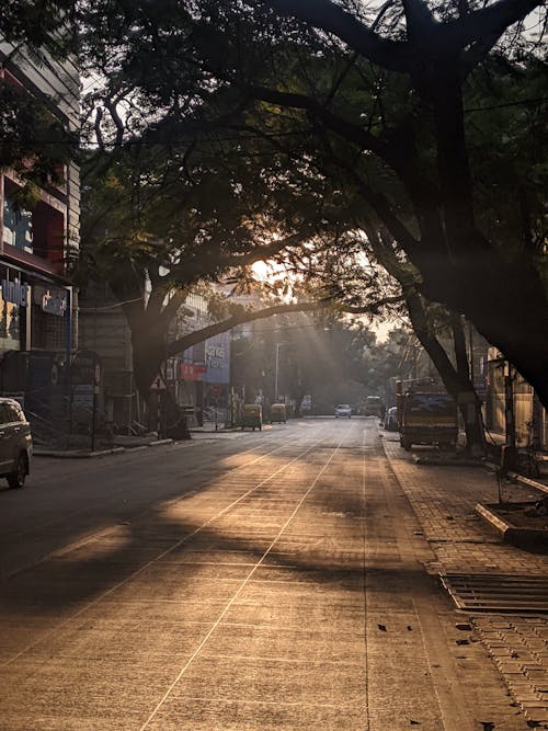 Foto profissional grátis de amanhecer cedo, estrada vazia, luz da manhã