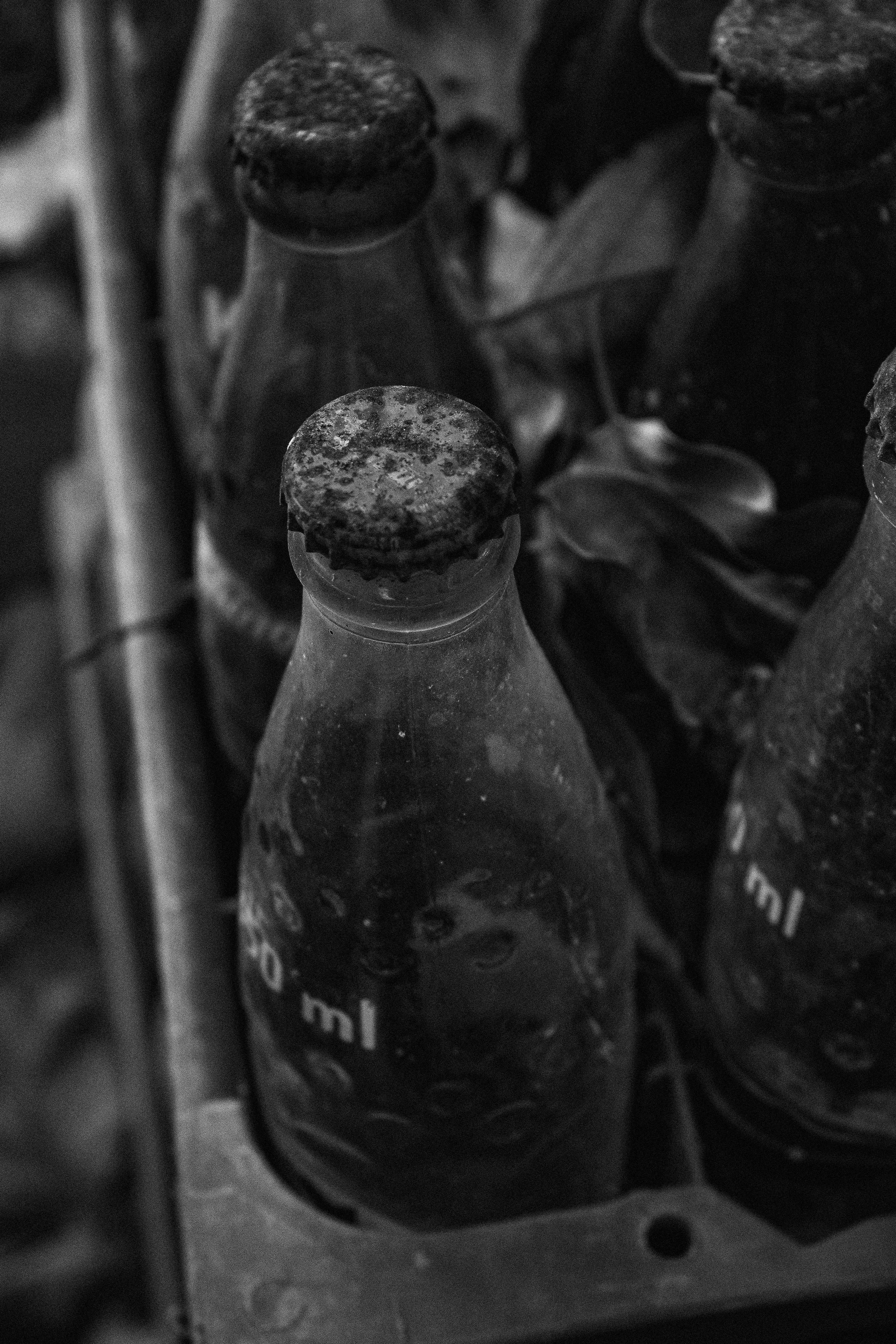 Soda Glass Bottles on Case · Free Stock Photo