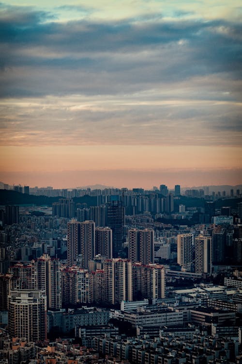 Residential Skyscrapers in City at Dawn