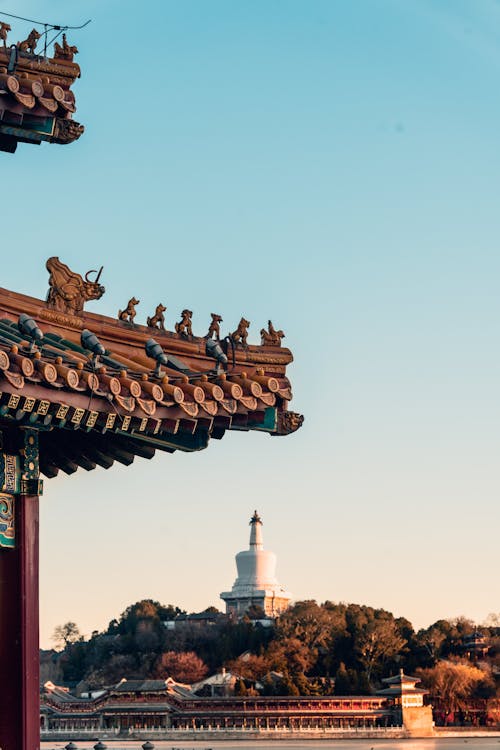 Základová fotografie zdarma na téma cestovní destinace, čínská architektura, čisté nebe