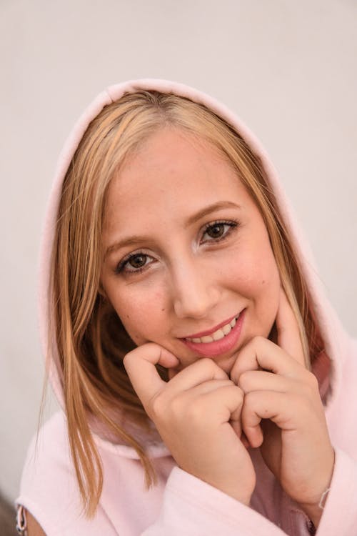 Woman Wearing Pink Hoodie Jacket