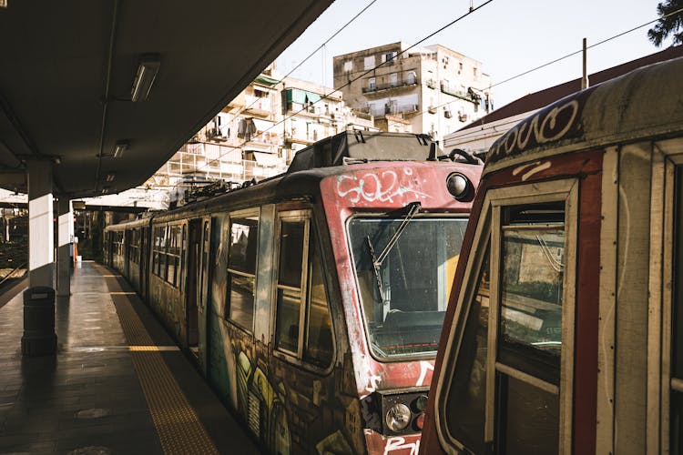 A Tram Parked At A Tram Station